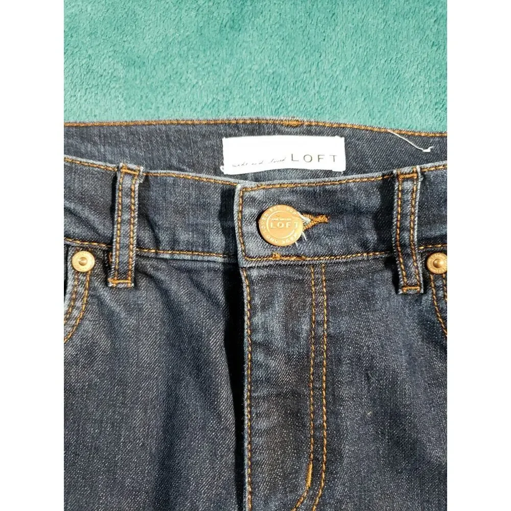 Loft Jeans Size 2 Petite Women Blue Pants Denim Stretch Mid Rise Modern Straight